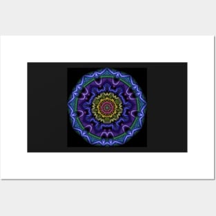 Mandala style kaleidoscope Posters and Art